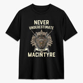 MacIntyre Hunting Weathered Tartan Crest 2D T-shirt - Never Underestimate Style